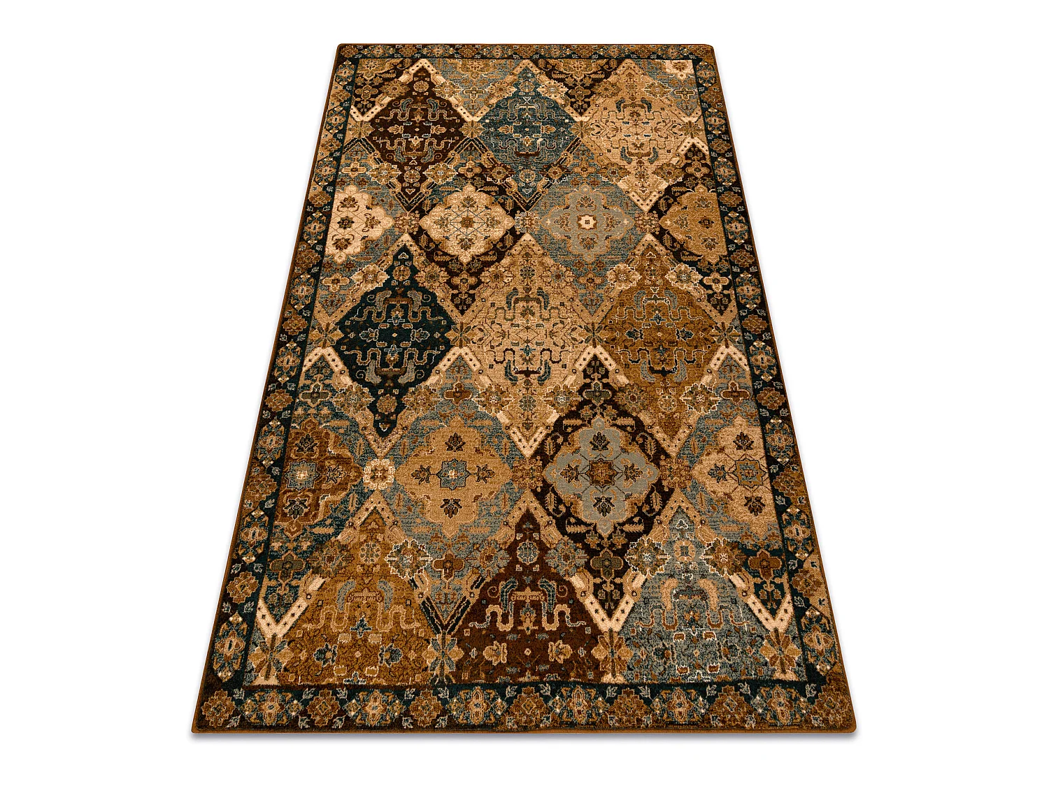 Tapis en laine OMEGA Torino oriental - cognac 235x350 cm