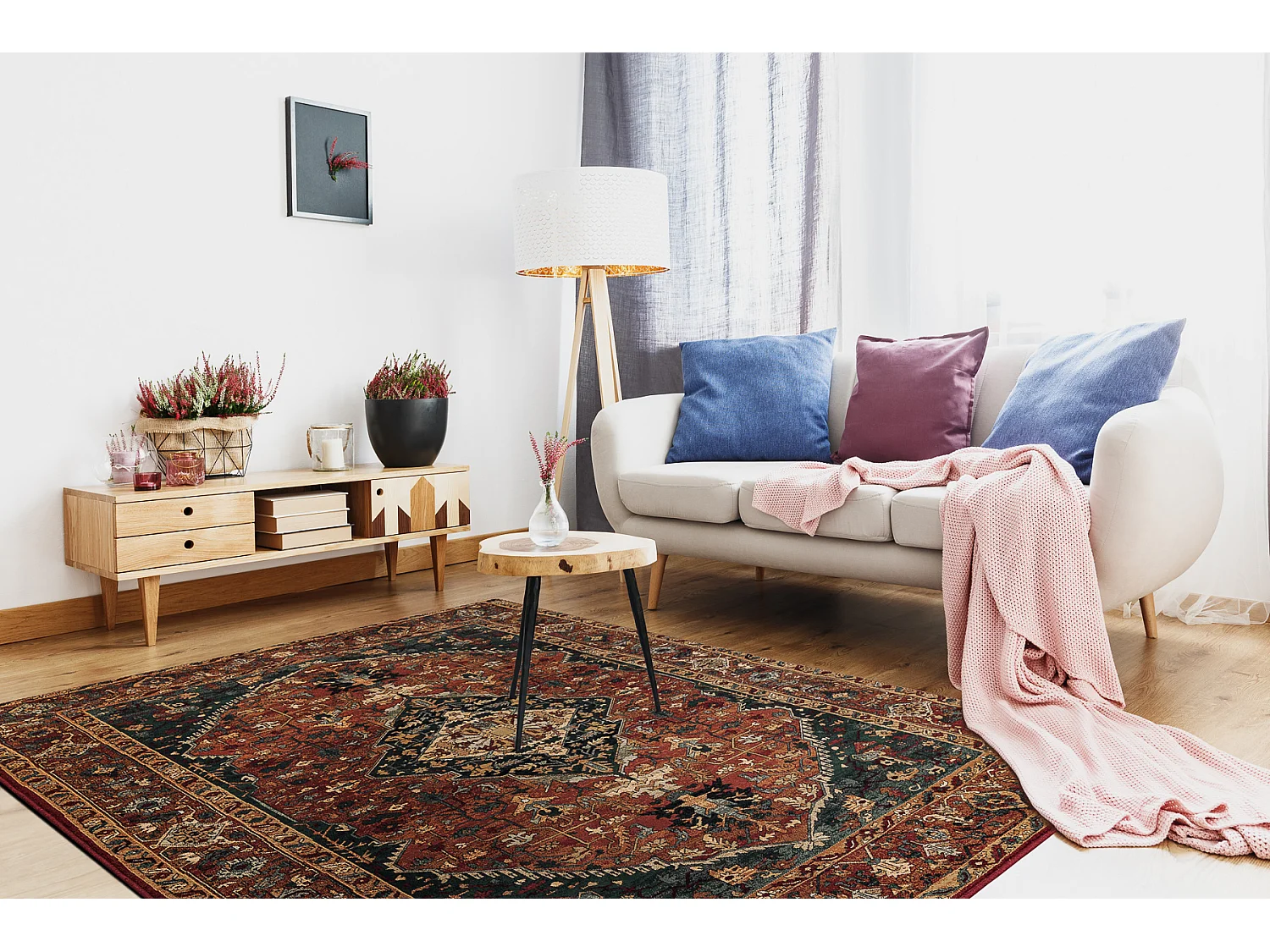 Tapijt SUPERIOR Kasim kader robijn 235x350 cm