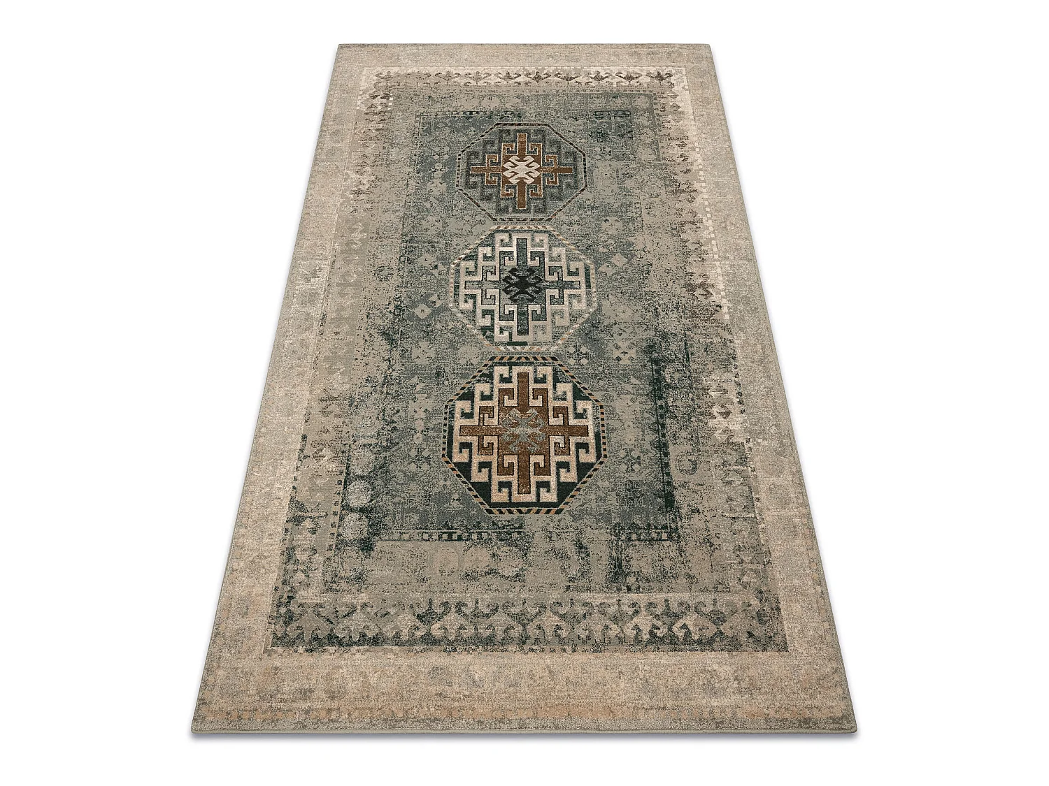 Tapis en laine POLONIA ASHAN oriental jadeit vert  170x235 cm