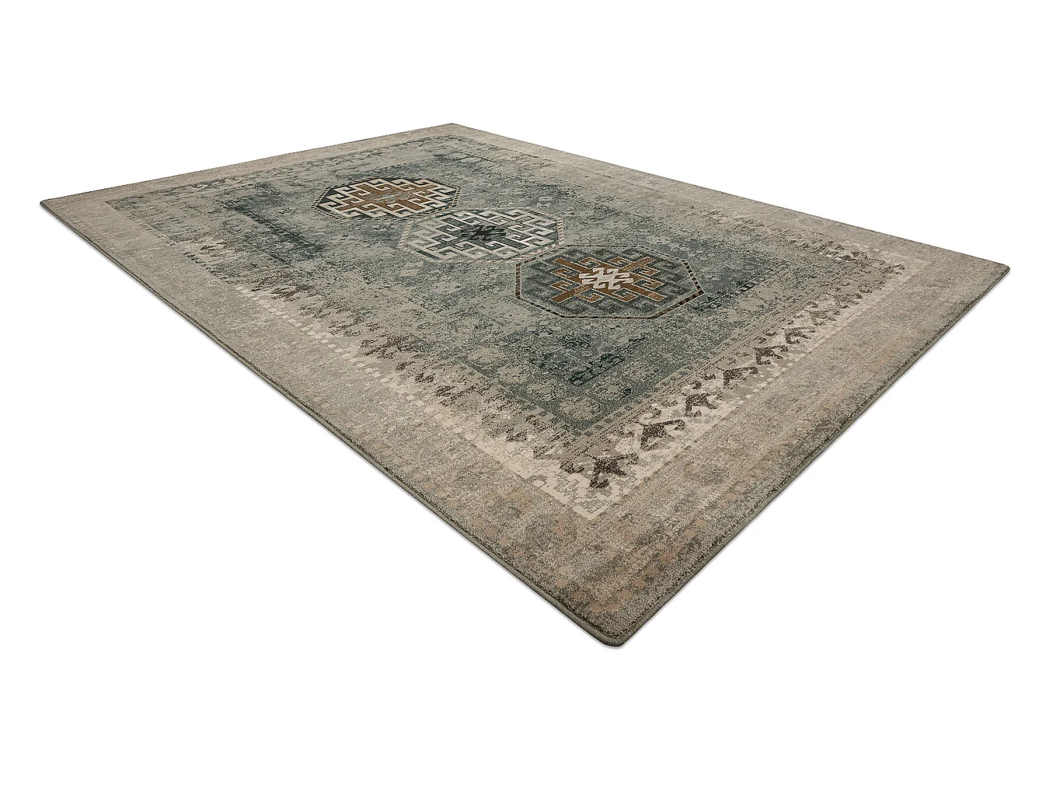 Tapis en laine POLONIA ASHAN oriental jadeit vert  170x235 cm