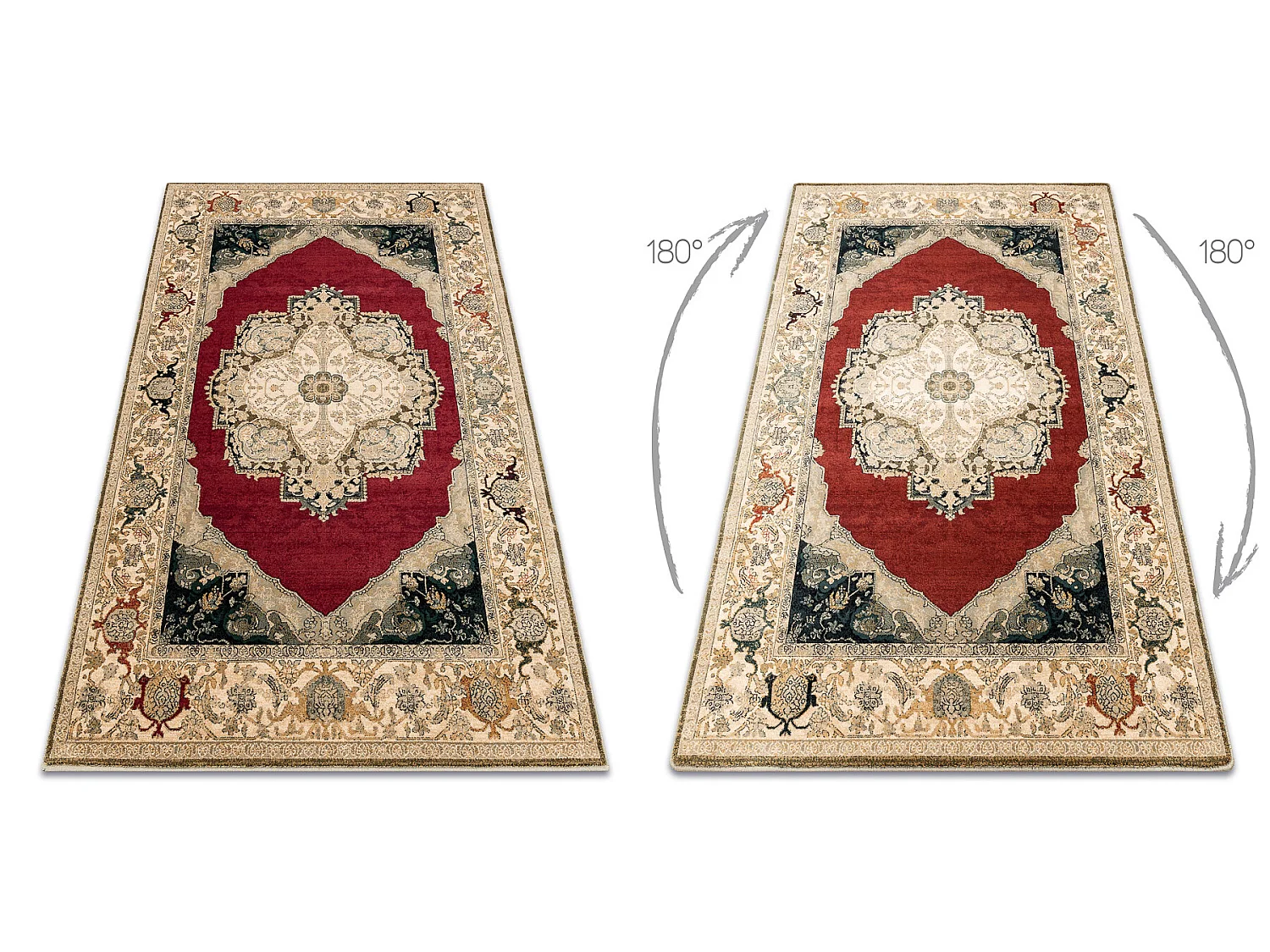 Tapis en laine POLONIA Palazzo velvet rougette rouge 235x350 cm