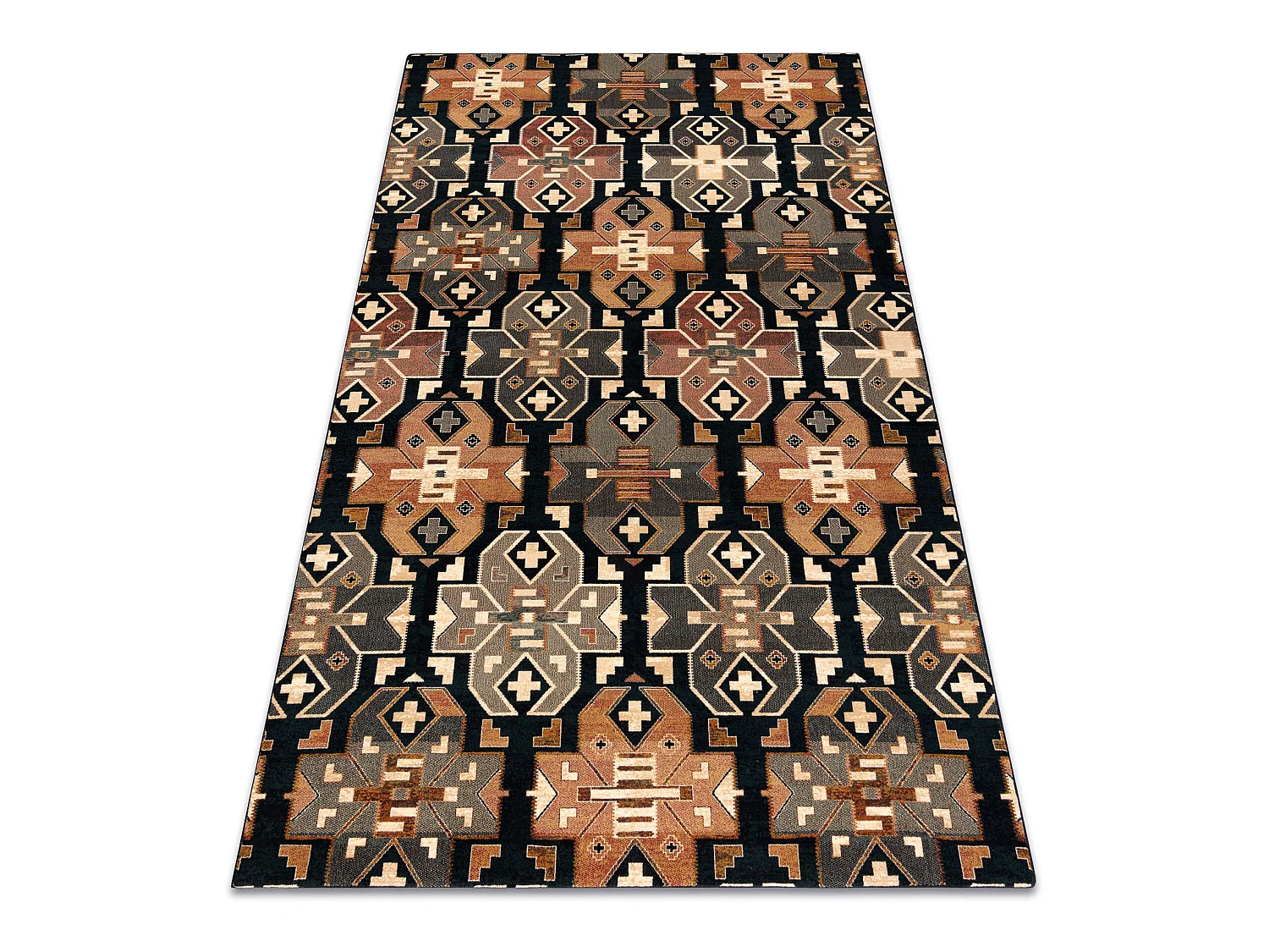 Tapis en laine SUPERIOR DIAS ethnique bleu foncé 170x235 cm