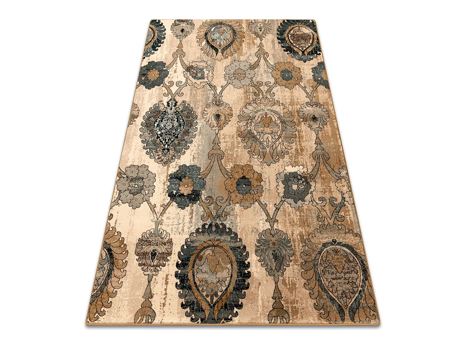 Tapis en laine POLONIA Olivo Ornement kamel beige 235x350 cm