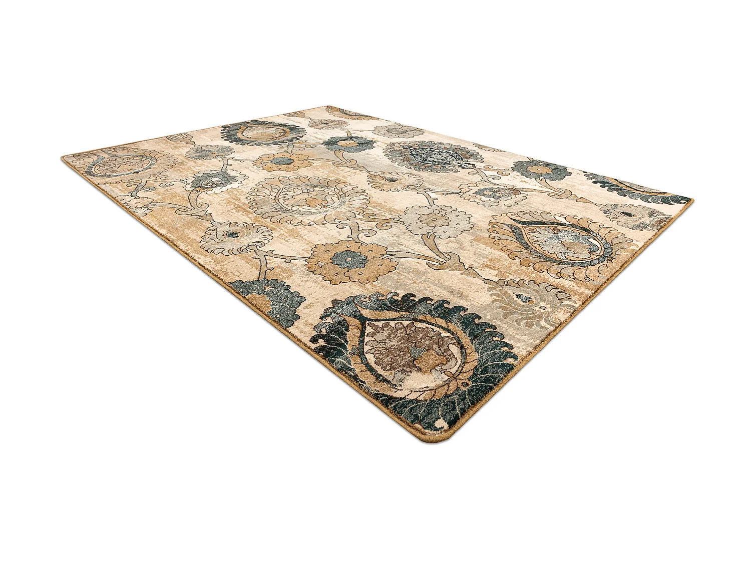 Tapis en laine POLONIA Olivo Ornement kamel beige 235x350 cm