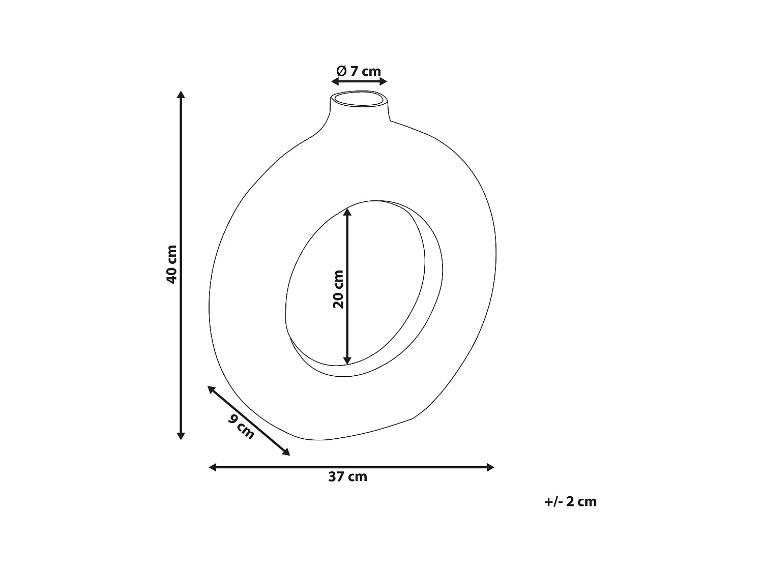 Jarrón decorativo COMAL Metal 40 cm Dorado