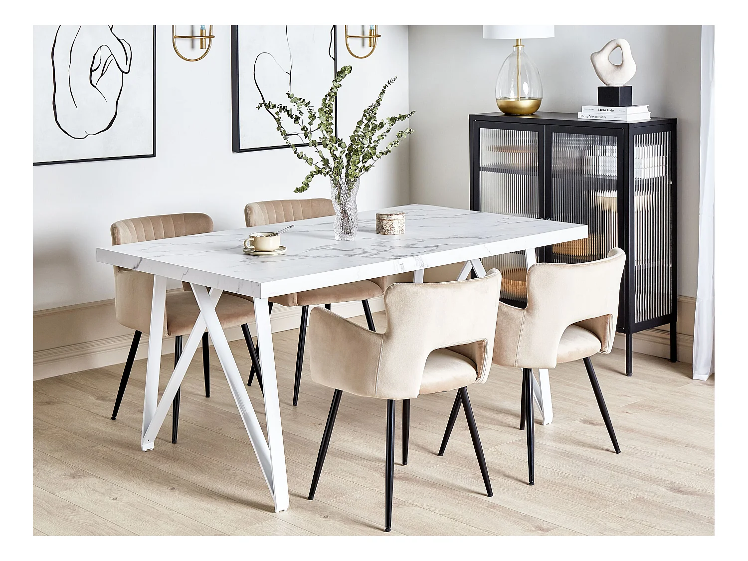 Stół do jadalni GRIEGER Biały 160 cm 90 cm