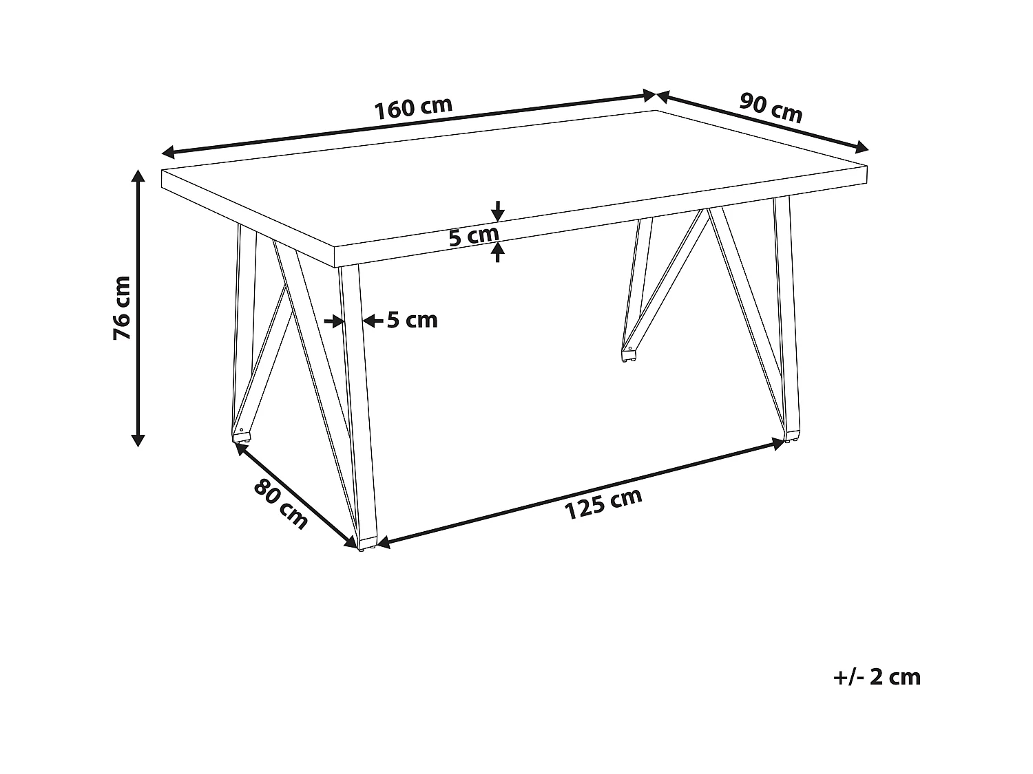 Stół do jadalni GRIEGER Biały 160 cm 90 cm