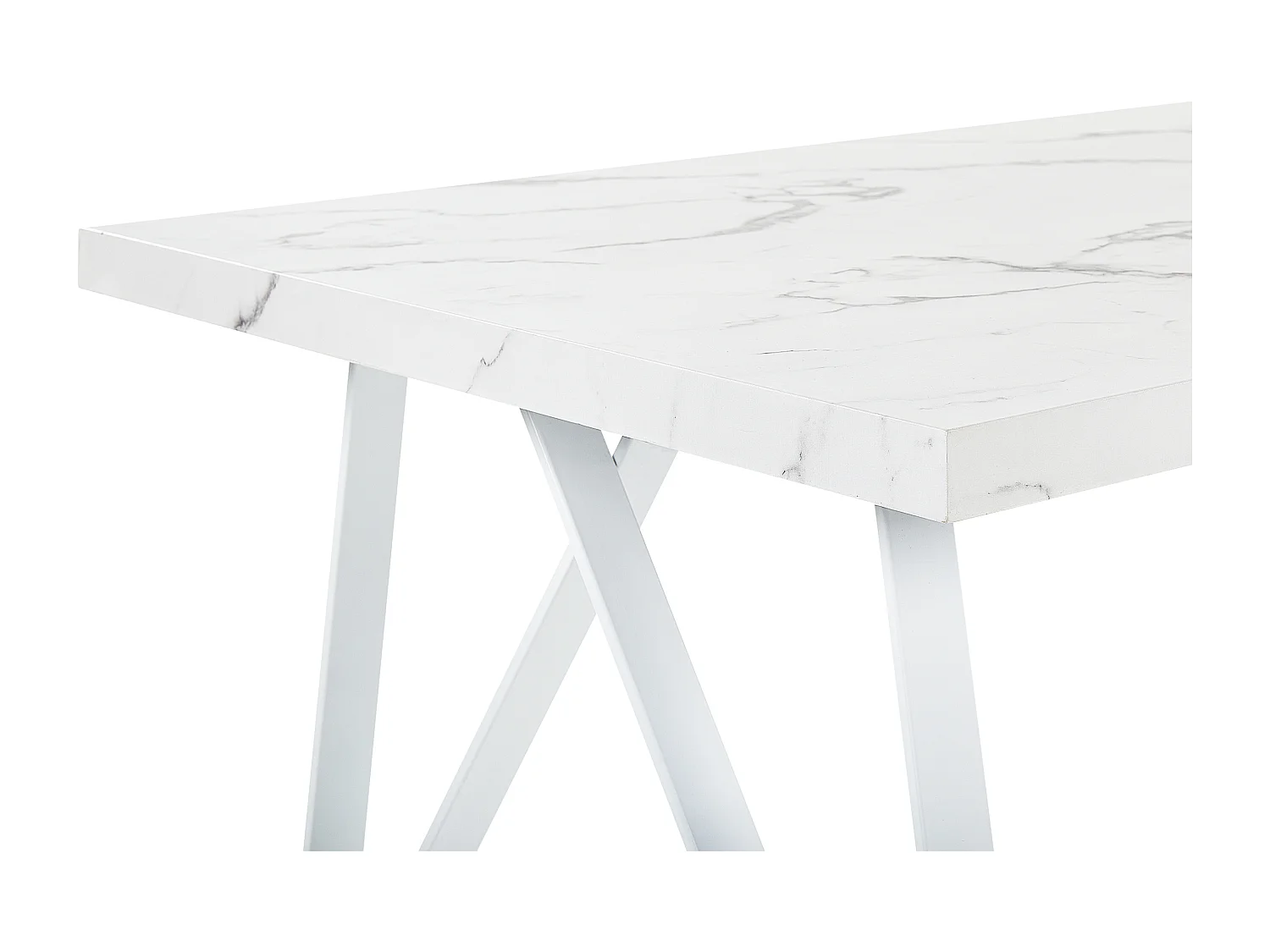Table de repas GRIEGER Marbre blanc 160 cm 90 cm