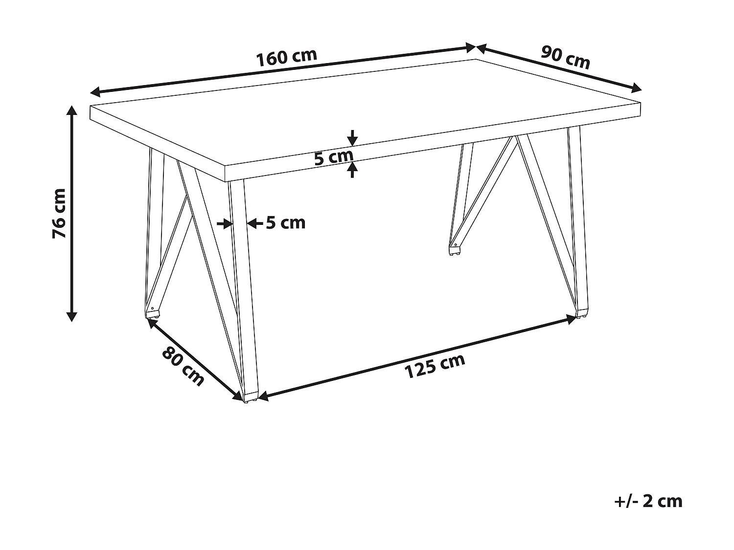 Eettafel GRIEGER Wit 160 cm 90 cm