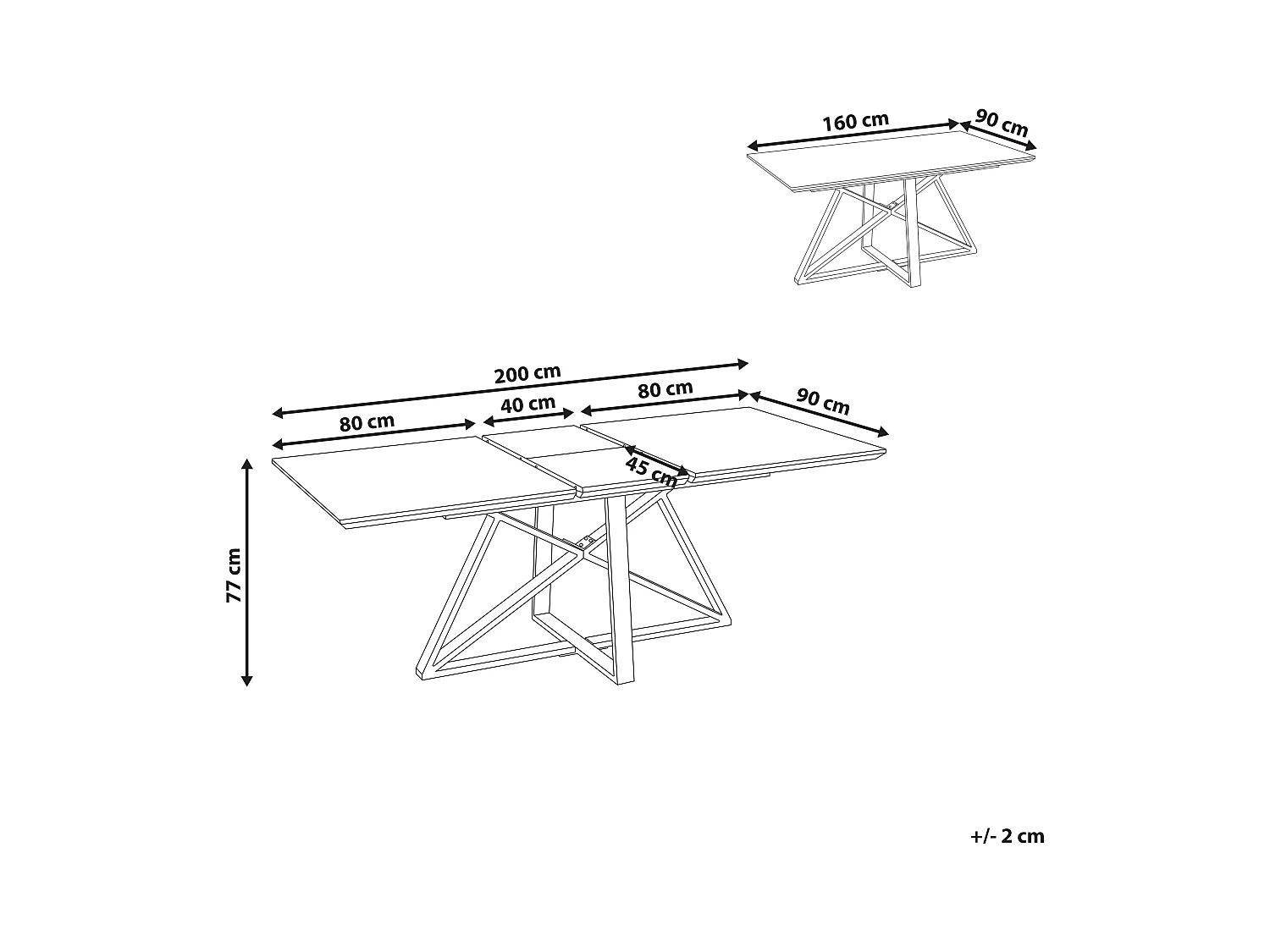 Stół do jadalni rozkładany MAXIMUS Biały marmur 160/200 cm 90 cm