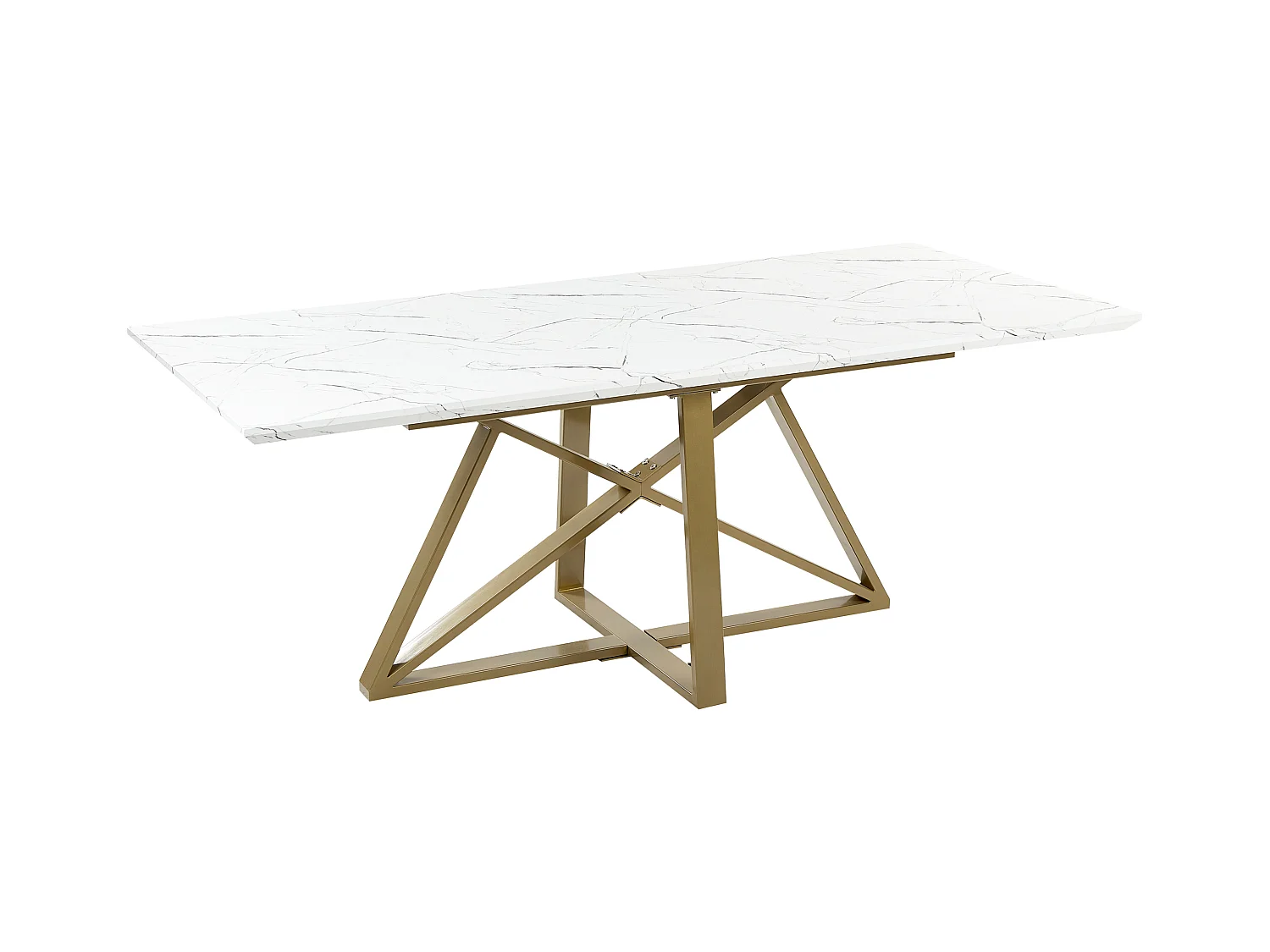 Eettafel uitschuifbaar MAXIMUS Wit marmer 160/200 cm 90 cm