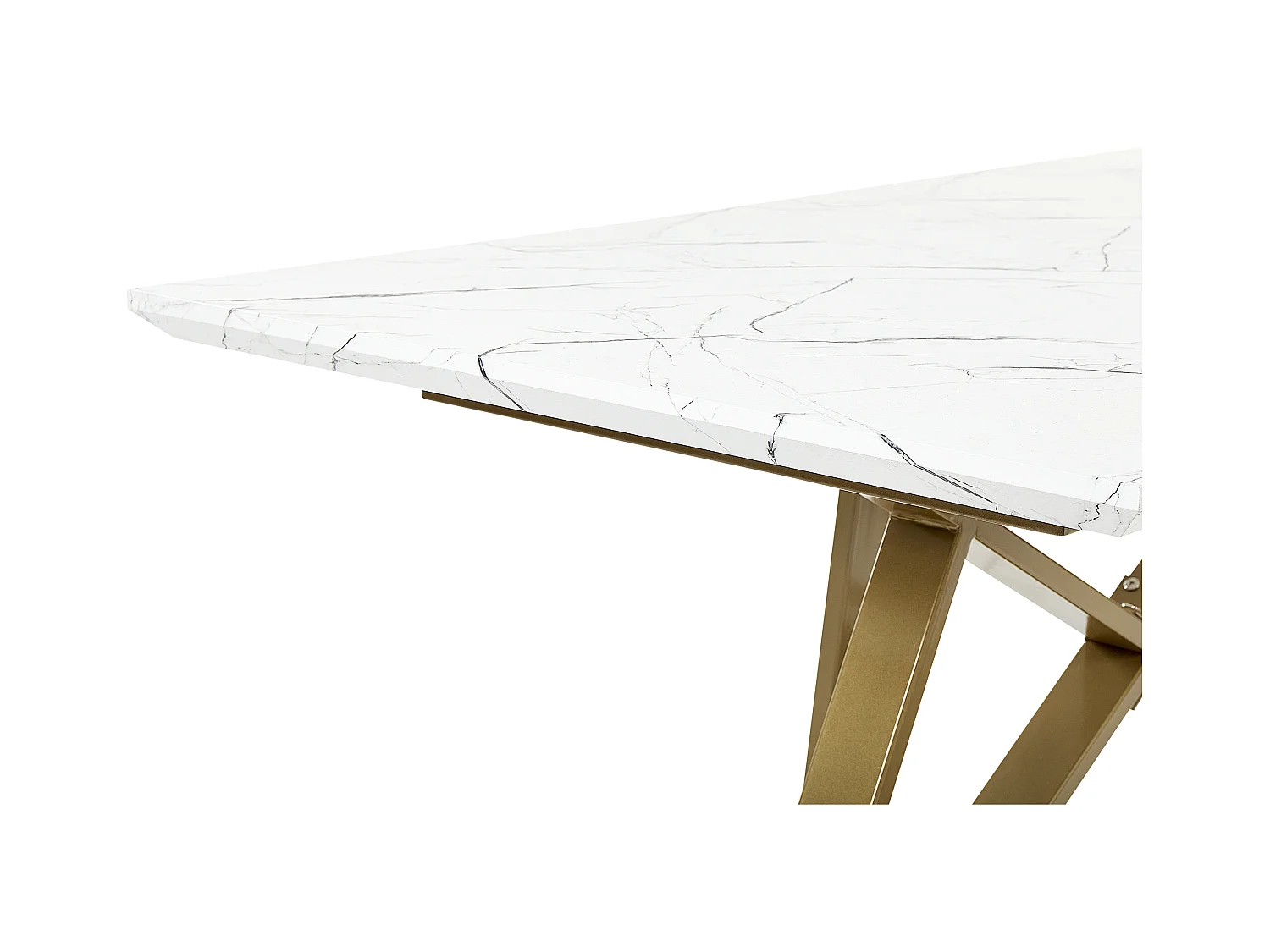 Stół do jadalni rozkładany MAXIMUS Biały marmur 160/200 cm 90 cm