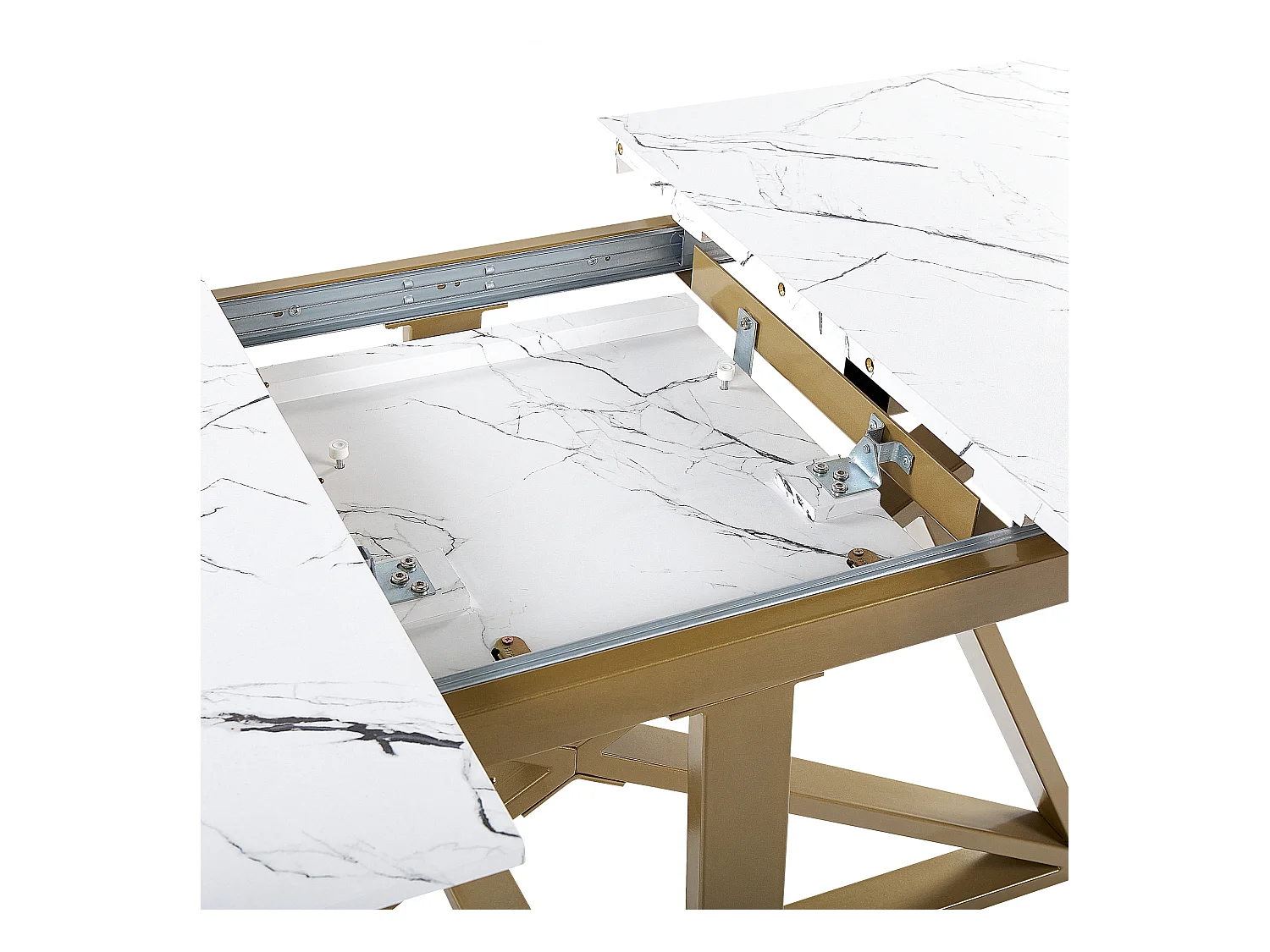 Stół do jadalni rozkładany MAXIMUS Biały marmur 160/200 cm 90 cm