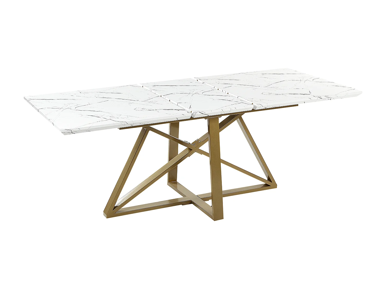 Table de salle à manger extensible MAXIMUS Marbre blanc 160/200 cm 90 cm