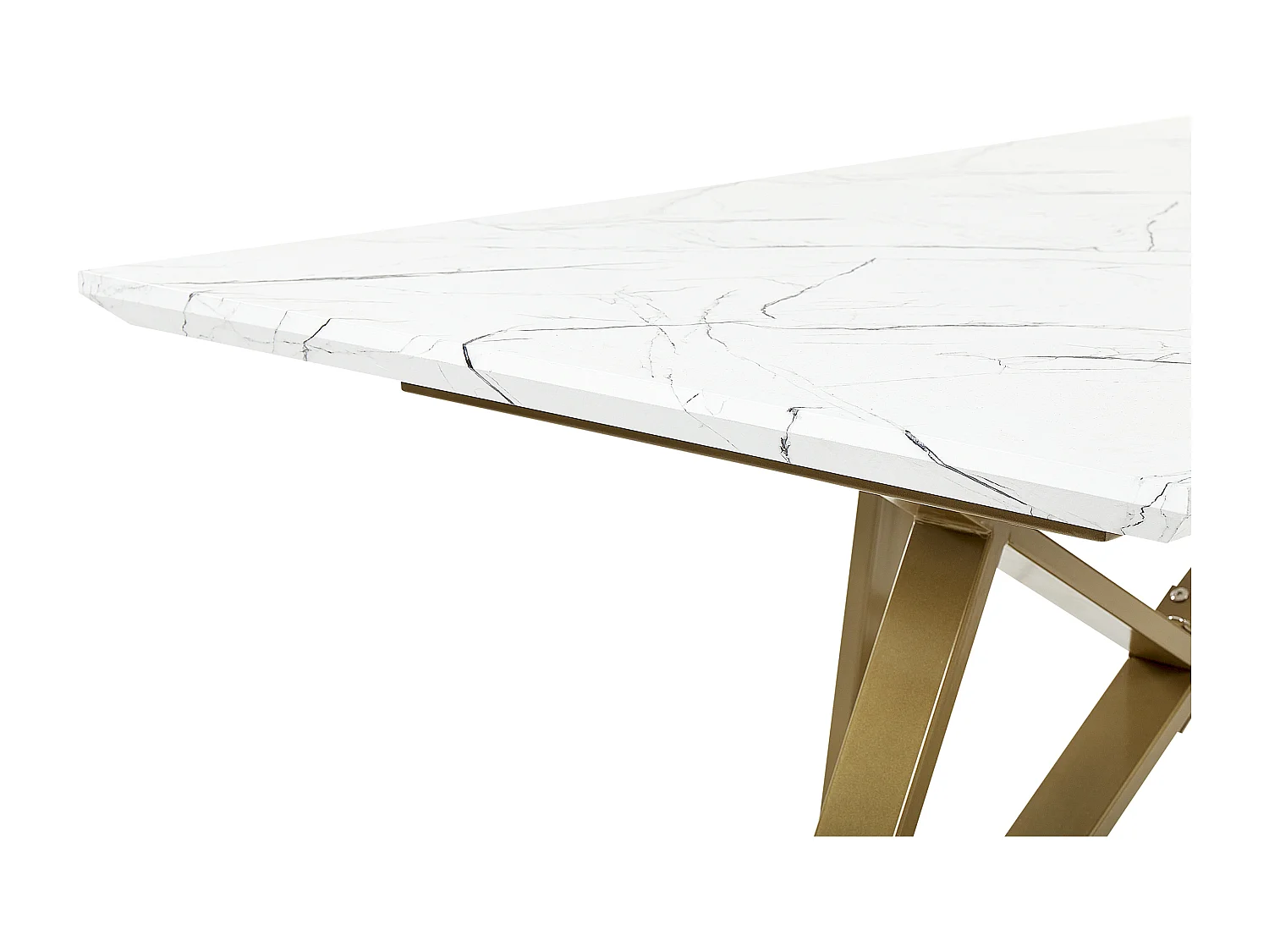 Table de salle à manger extensible MAXIMUS Marbre blanc 160/200 cm 90 cm