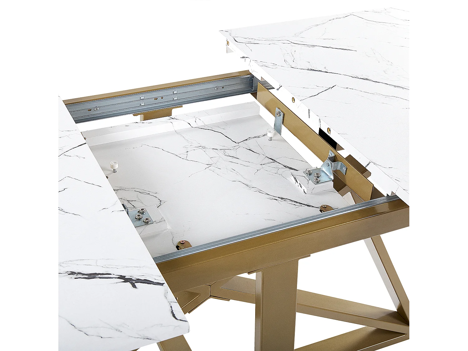 Mesa de jantar extensível MAXIMUS Mármore branco 160/200 cm 90 cm