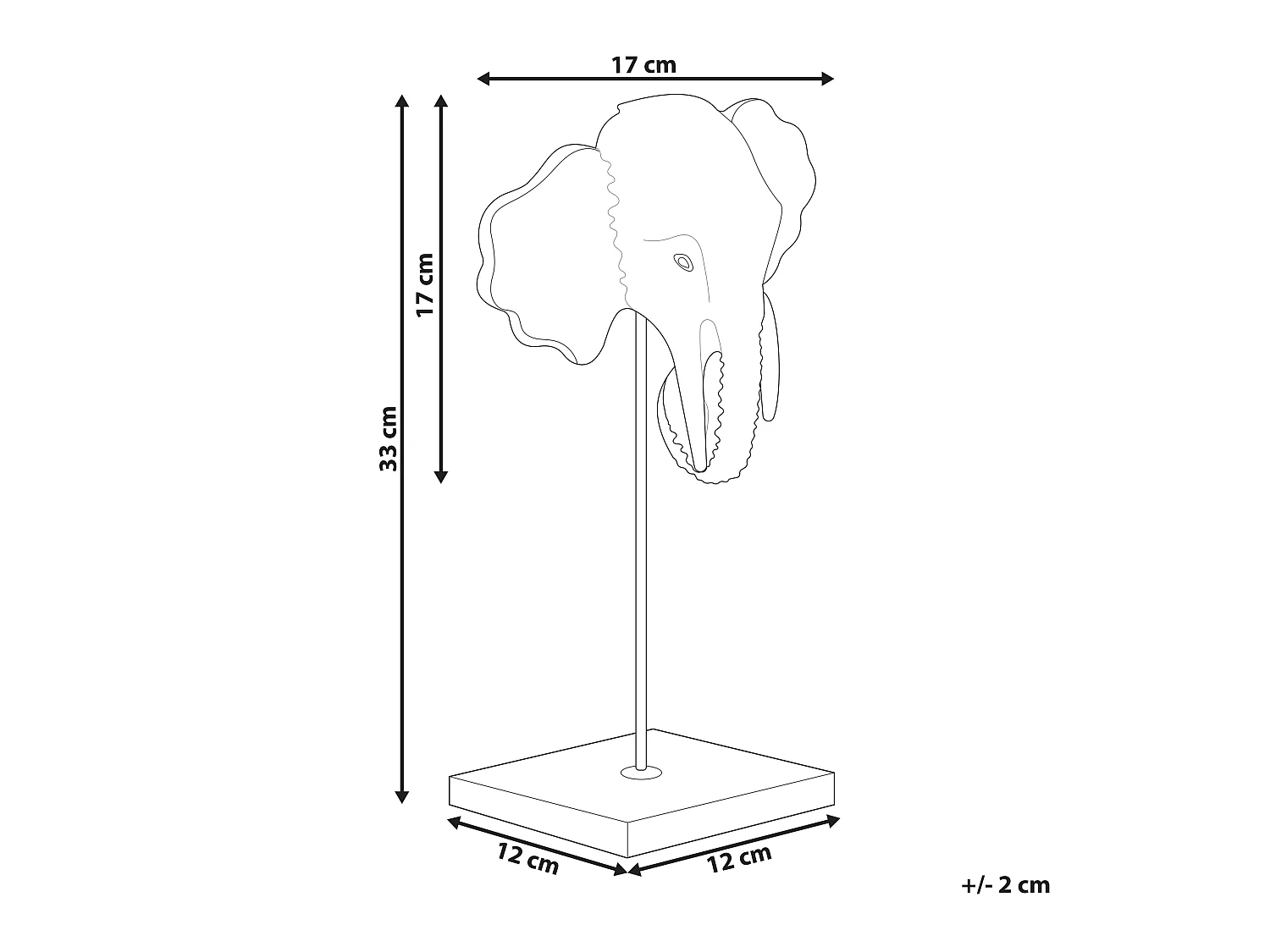 Figura decorativa Elefante KASO Metal Dorado