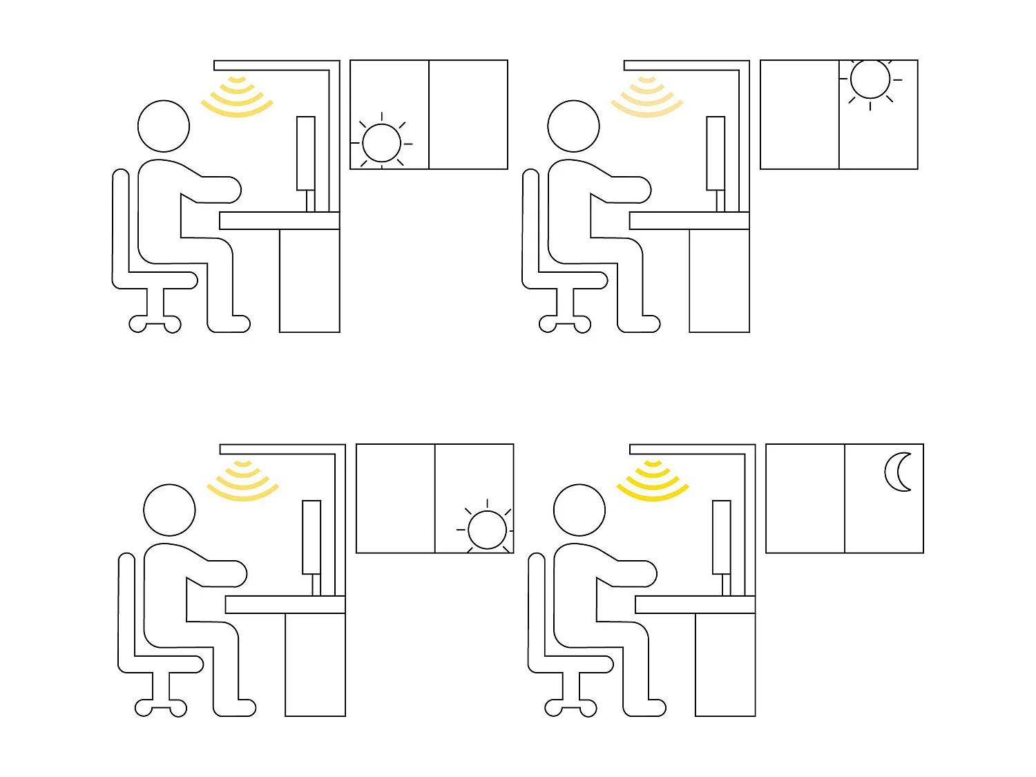 Lampa podłogowa LED MENSA Z czujnikiem ruchu Metal Czarny