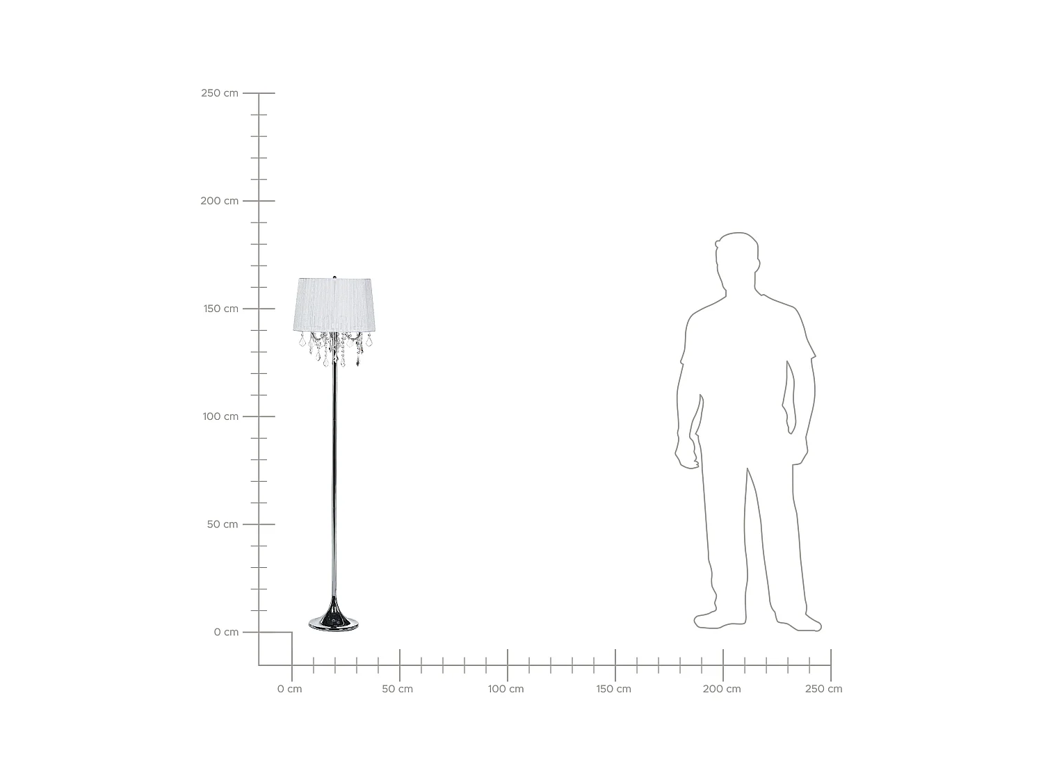 Lampadaire EVANS Métal Blanc