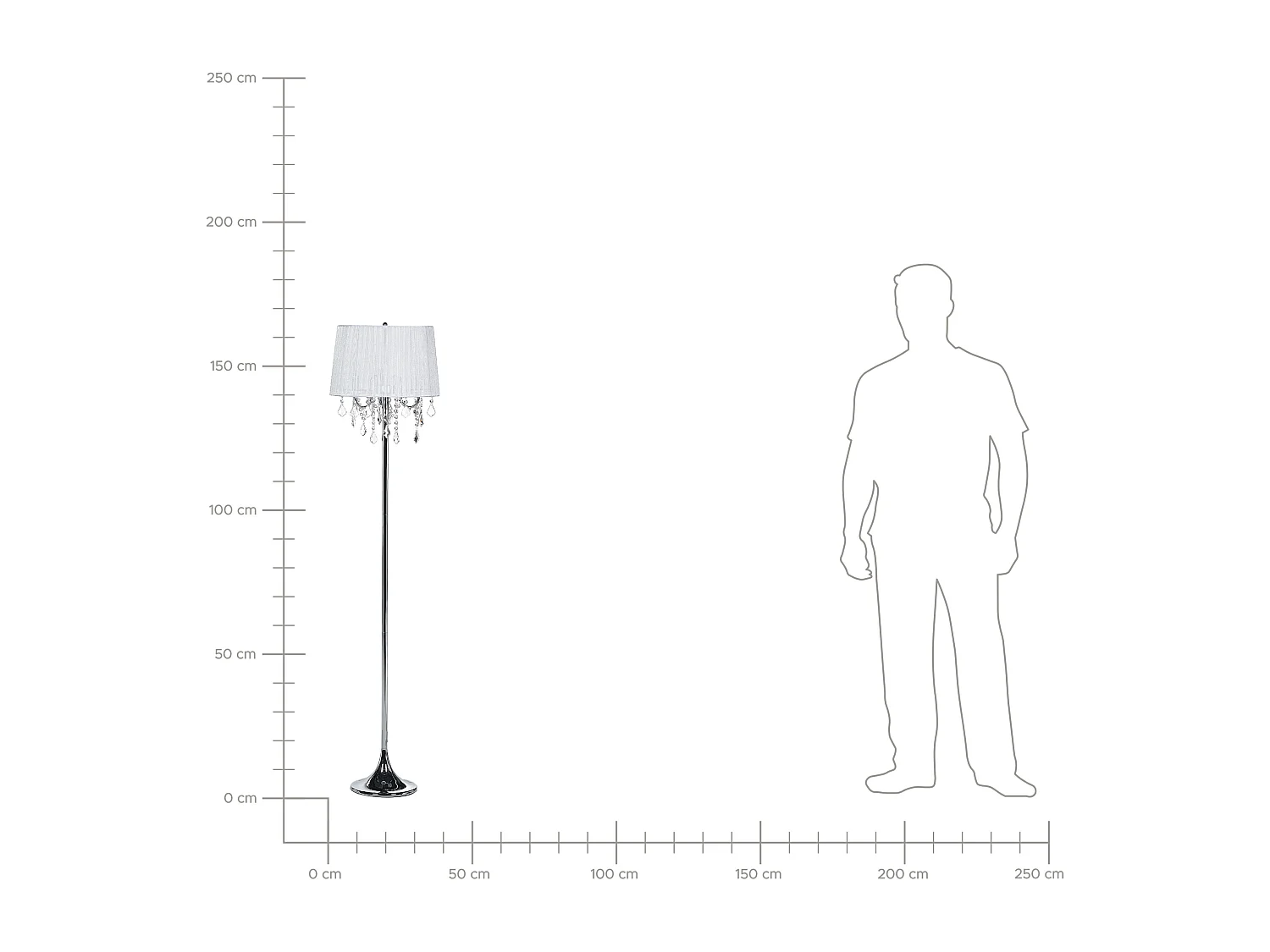 Lampadaire EVANS Métal Blanc