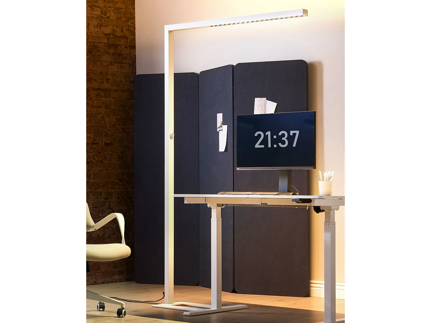 Lampadaire LED SAGITTA Avec variateur Métal Blanc