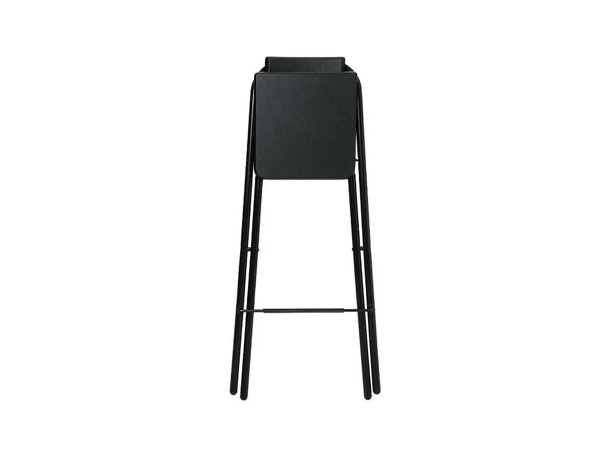 Tabouret de bar noir bois et métal avec dossier. Pratique, ce tabouret de bar est pliable.