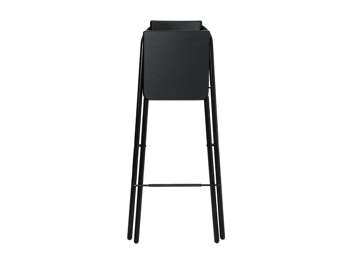 Tabouret de bar noir bois et métal avec dossier. Pratique, ce tabouret de bar est pliable.