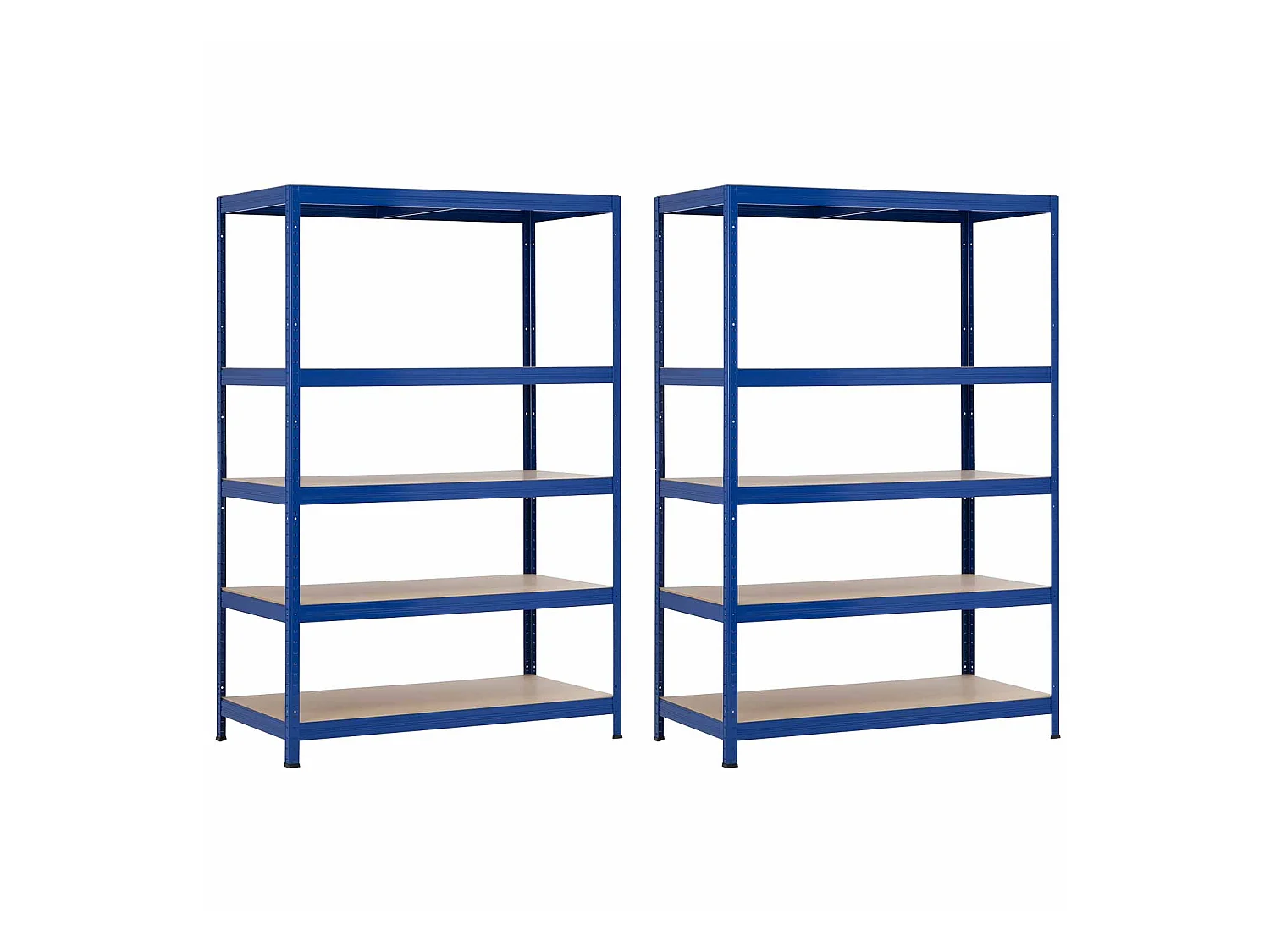 Pack 2 Estanterías Modulares Azul con 5 Baldas Ajustables 180x120x60cm 1250Kg 7house