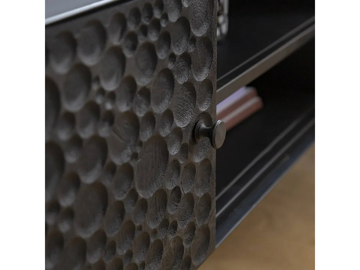 Meuble TV en bois de manguier et métal Liv