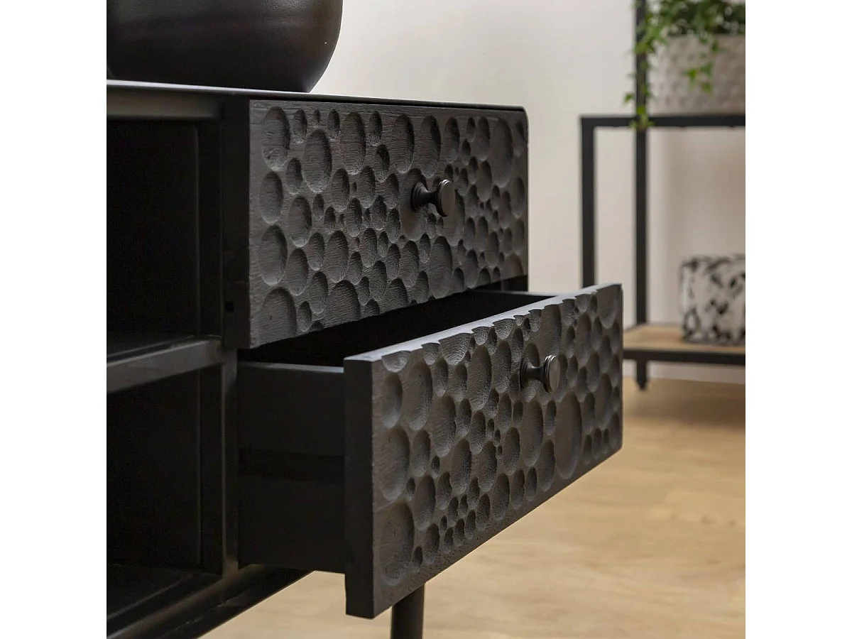 Meuble TV en bois de manguier et métal Liv