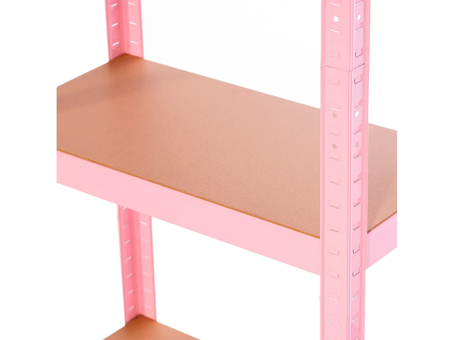 Etagère en métal rose avec 4 étagères réglables 148x60x30cm 240Kg 7house