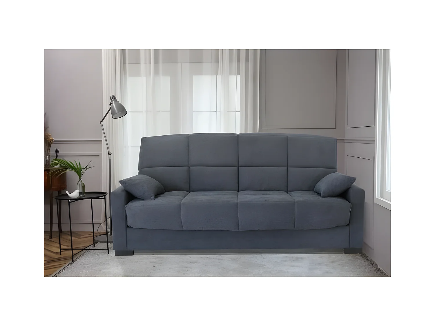 Schlafsofa Clic Clac 3-Sitzer Anthrazitgrau im zeitgenössischen Stil