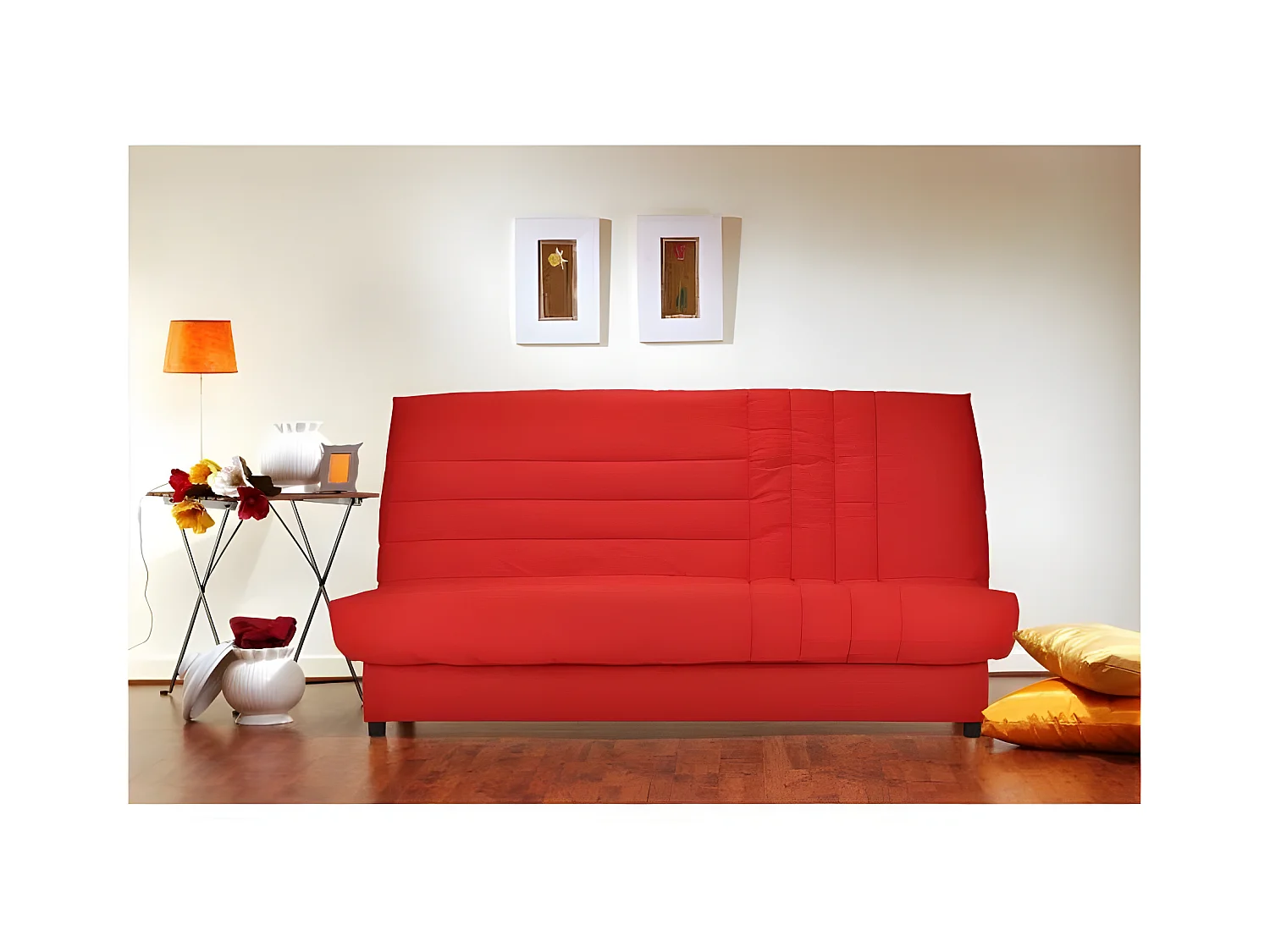 Sofá cama clic-clac de 3 plazas rojo - Confort BULTEX - Fabricación francesa