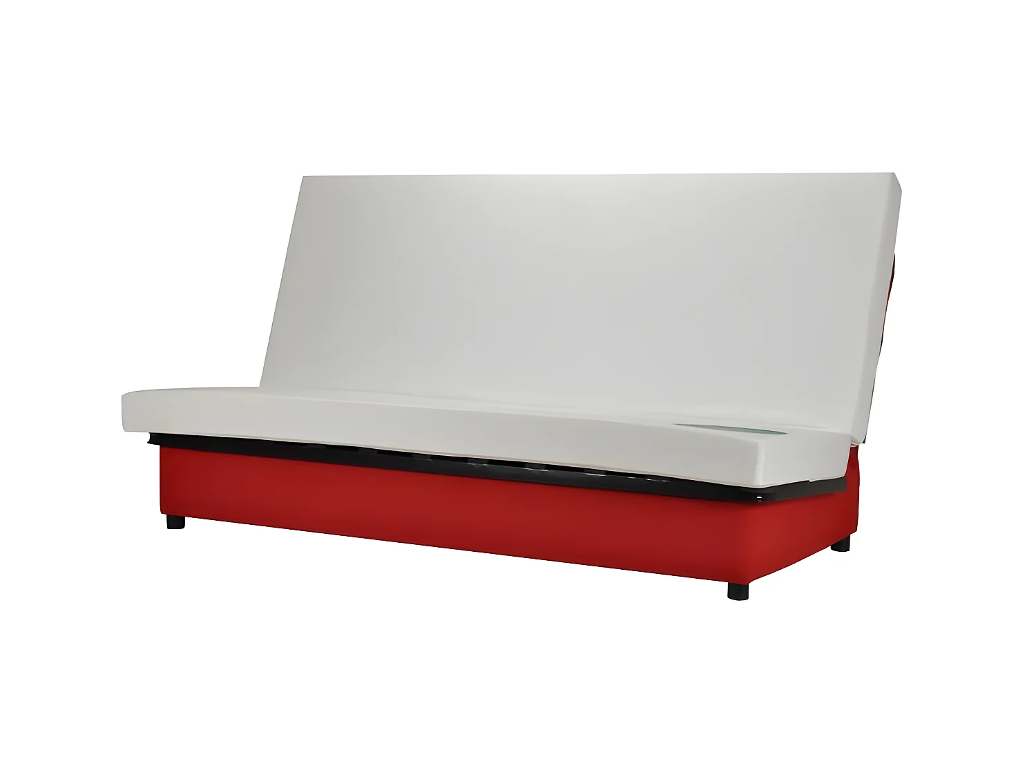 Sofá cama clic-clac de 3 plazas rojo - Confort BULTEX - Fabricación francesa