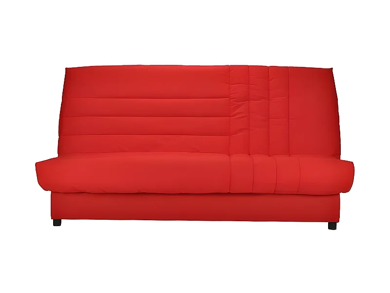 BEIJA Banquette clic-clac 3 places - Comfort BULTEX - L 192 x P 95 cm - Tissu rouge