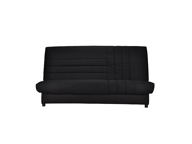 BEIJA Banquette clic-clac 3 places - Comfort BULTEX - L 192 x P 95 cm - Tissu noir