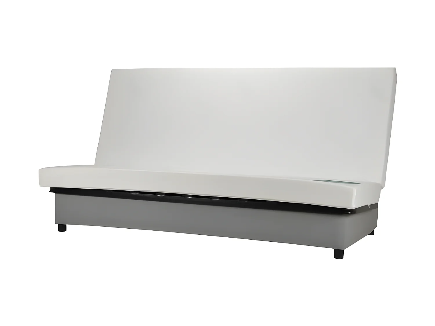 BEIJA Banquette clic-clac 3 places - Comfort BULTEX - L 192 x P 95 cm - Tissu gris