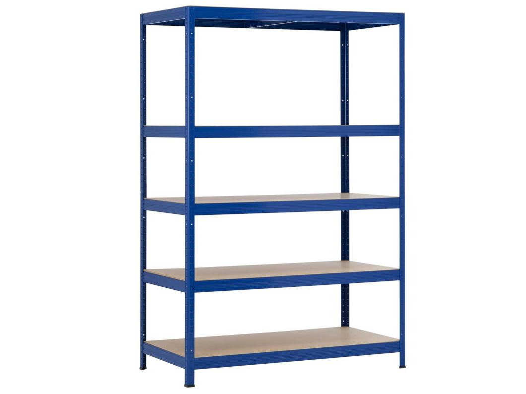 Scaffale modulare blu con 5 ripiani regolabili 180x120x60cm 1250Kg 7house