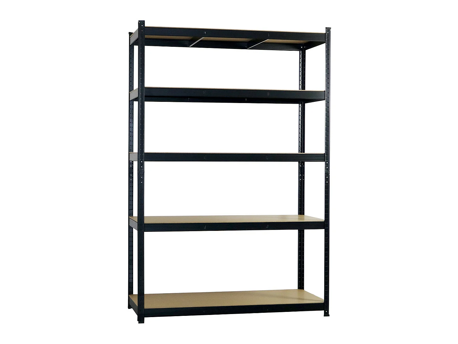 Rayonnage modulaire noir avec 5 étagères réglables 180x120x60cm 1250Kg 7house