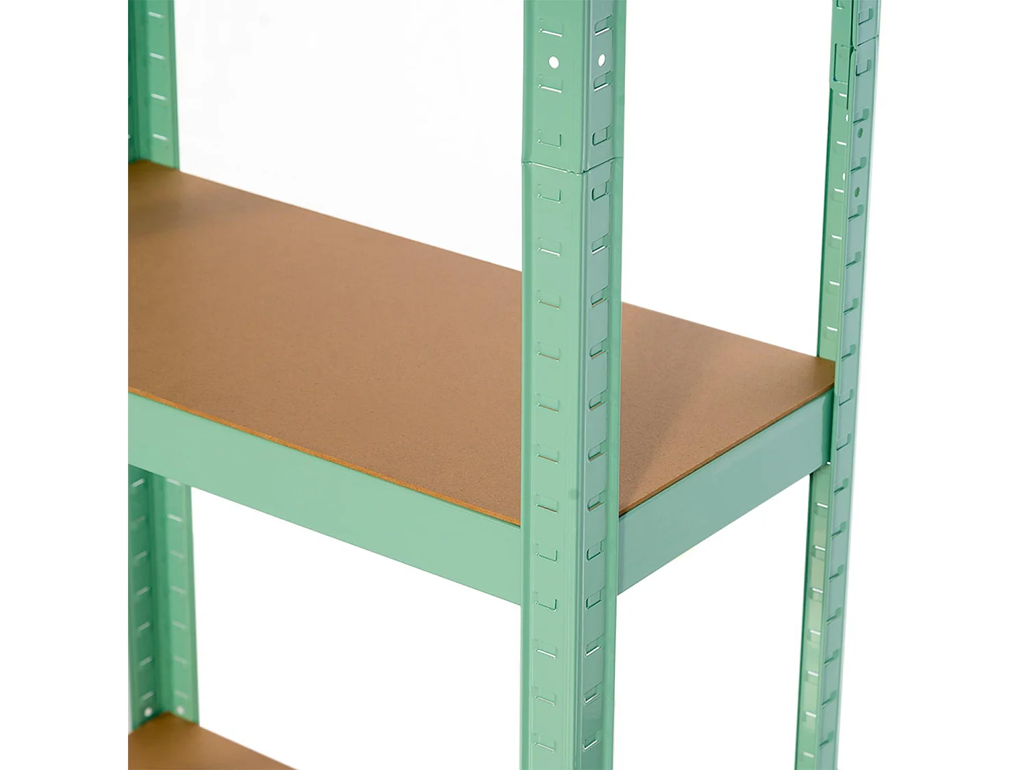 Scaffale in metallo verde con 4 ripiani regolabili 148x60x30cm 240Kg 7house