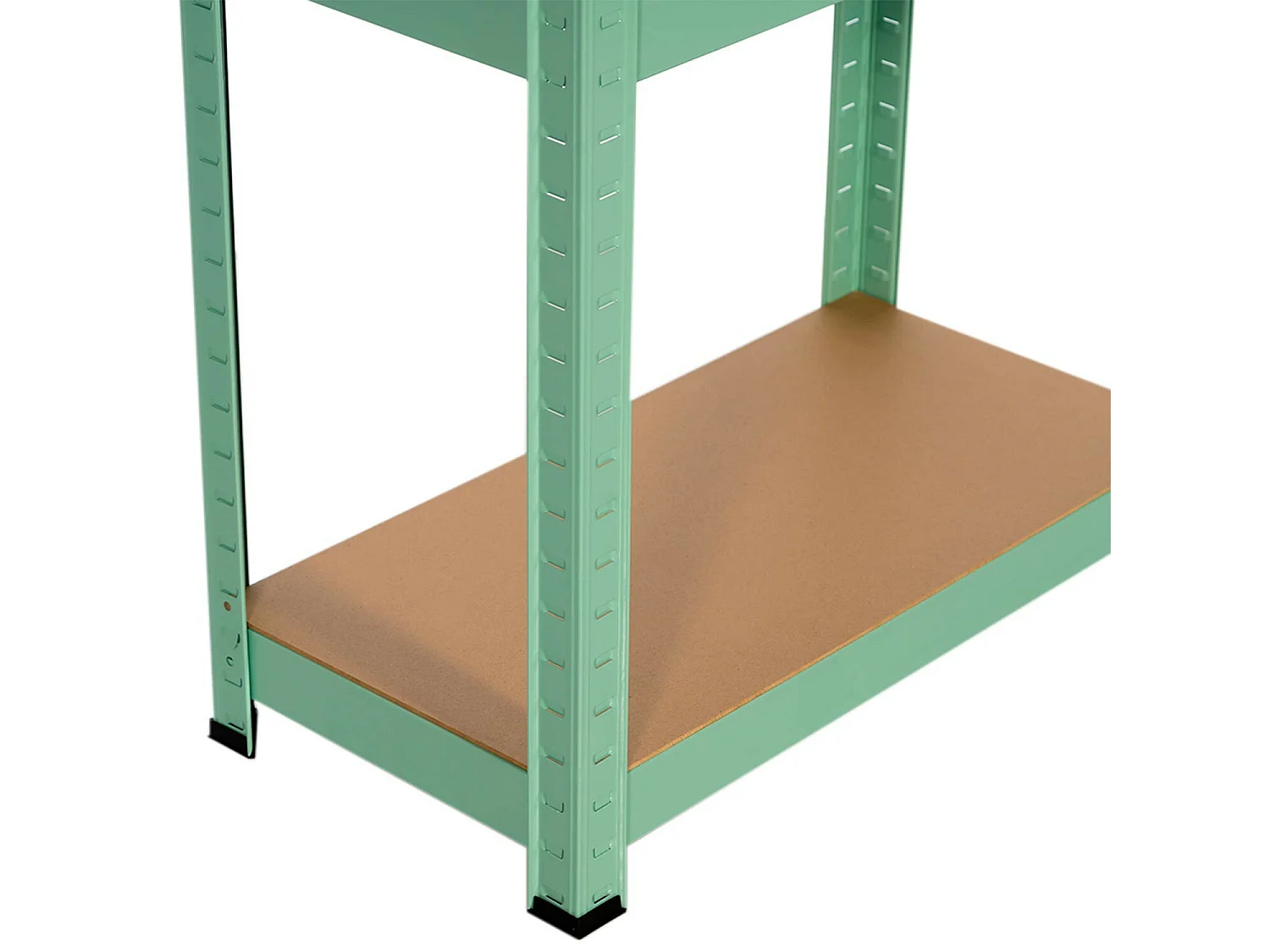 Scaffale in metallo verde con 4 ripiani regolabili 148x60x30cm 240Kg 7house