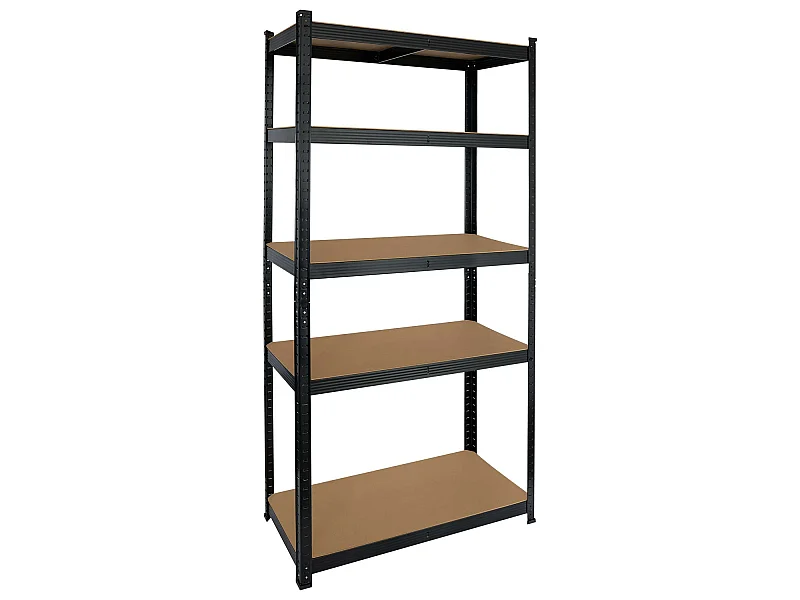 Scaffale modulare nero con 5 ripiani regolabili 180x90x40cm 875Kg 7house
