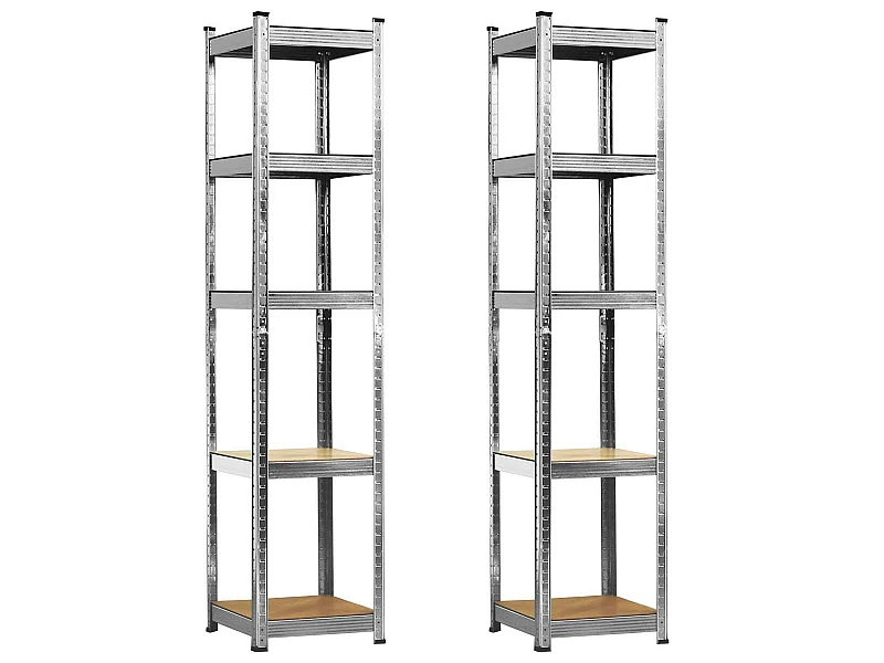 Pack 2 étagères modulaires avec 5 étagères réglables 180x40x40cm 175Kg 7house