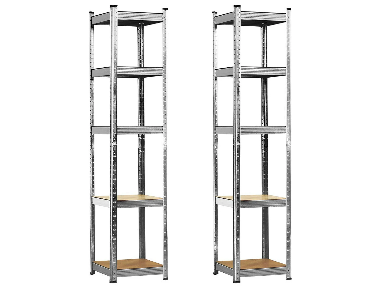 Pack 2 Estanterías Modulares con 5 Baldas Ajustables 180x40x40cm 175Kg 7house