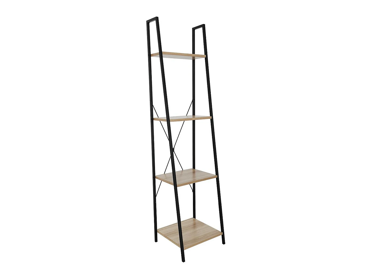 Etagère en métal avec 4 étagères en bois Oren 148x34x32,5cm 7house
