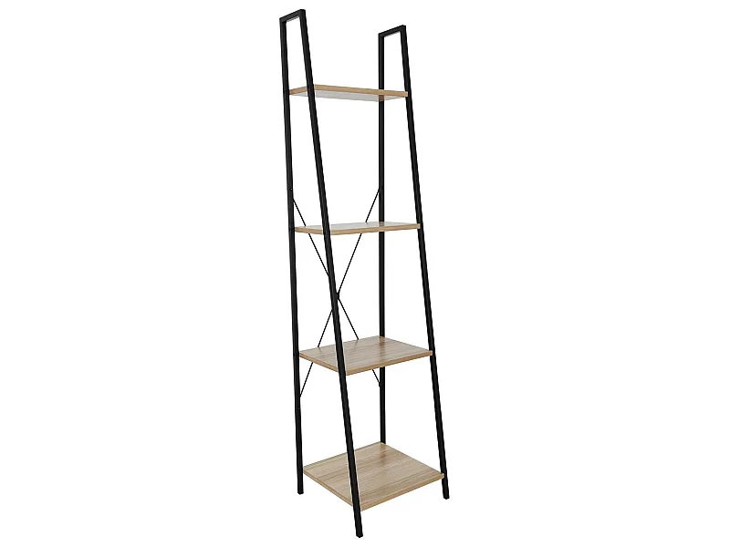 Scaffale in metallo con 4 ripiani in legno Oren 148x34x32,5cm 7house