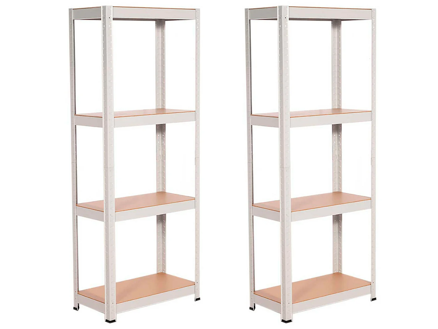 Pack 2 étagères métalliques avec 4 étagères réglables 148x60x30cm 240Kg 7house