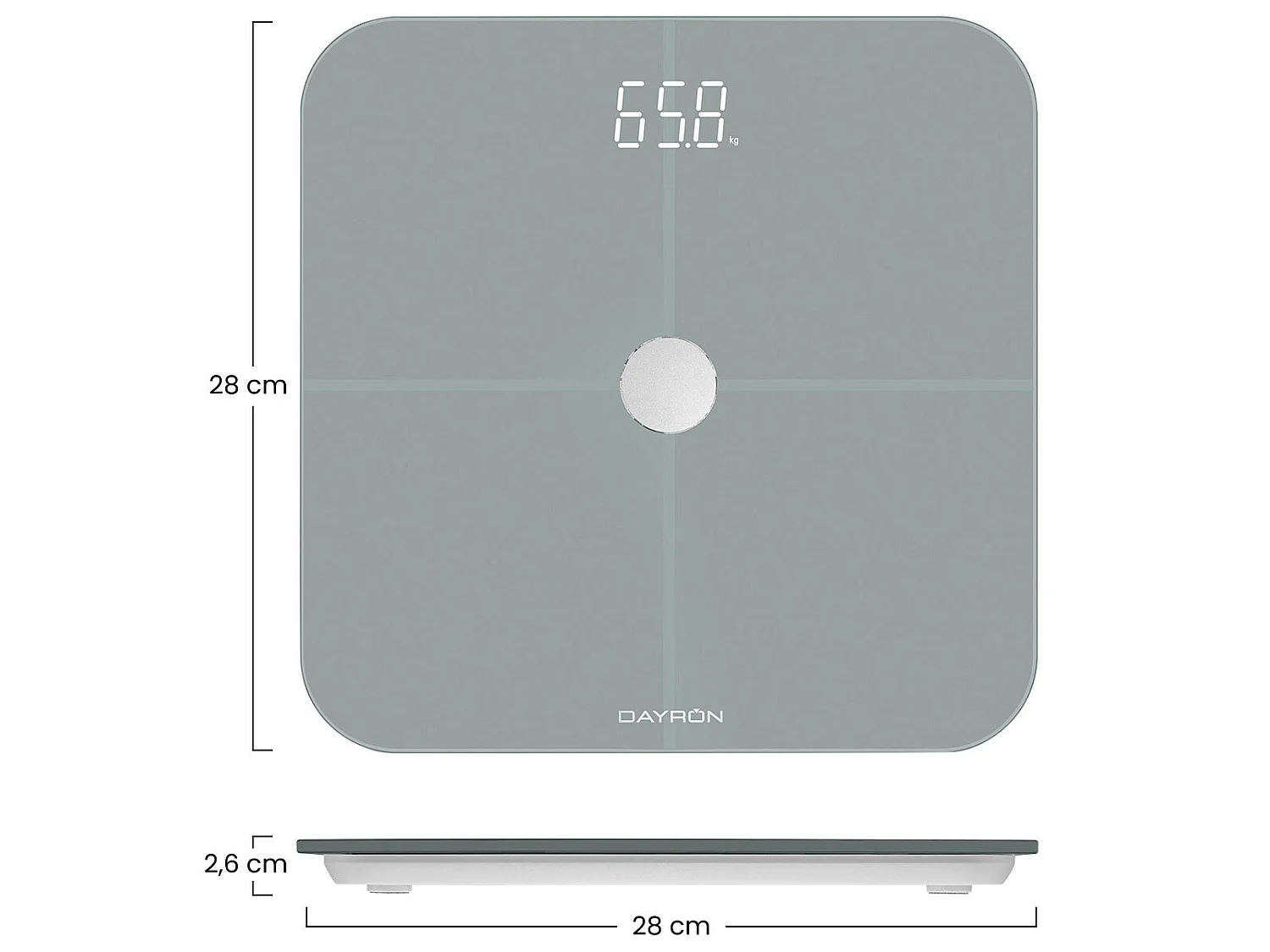 Bilancia pesapersone intelligente Bluetooth con APP fino a 8 profili di salute Dayron