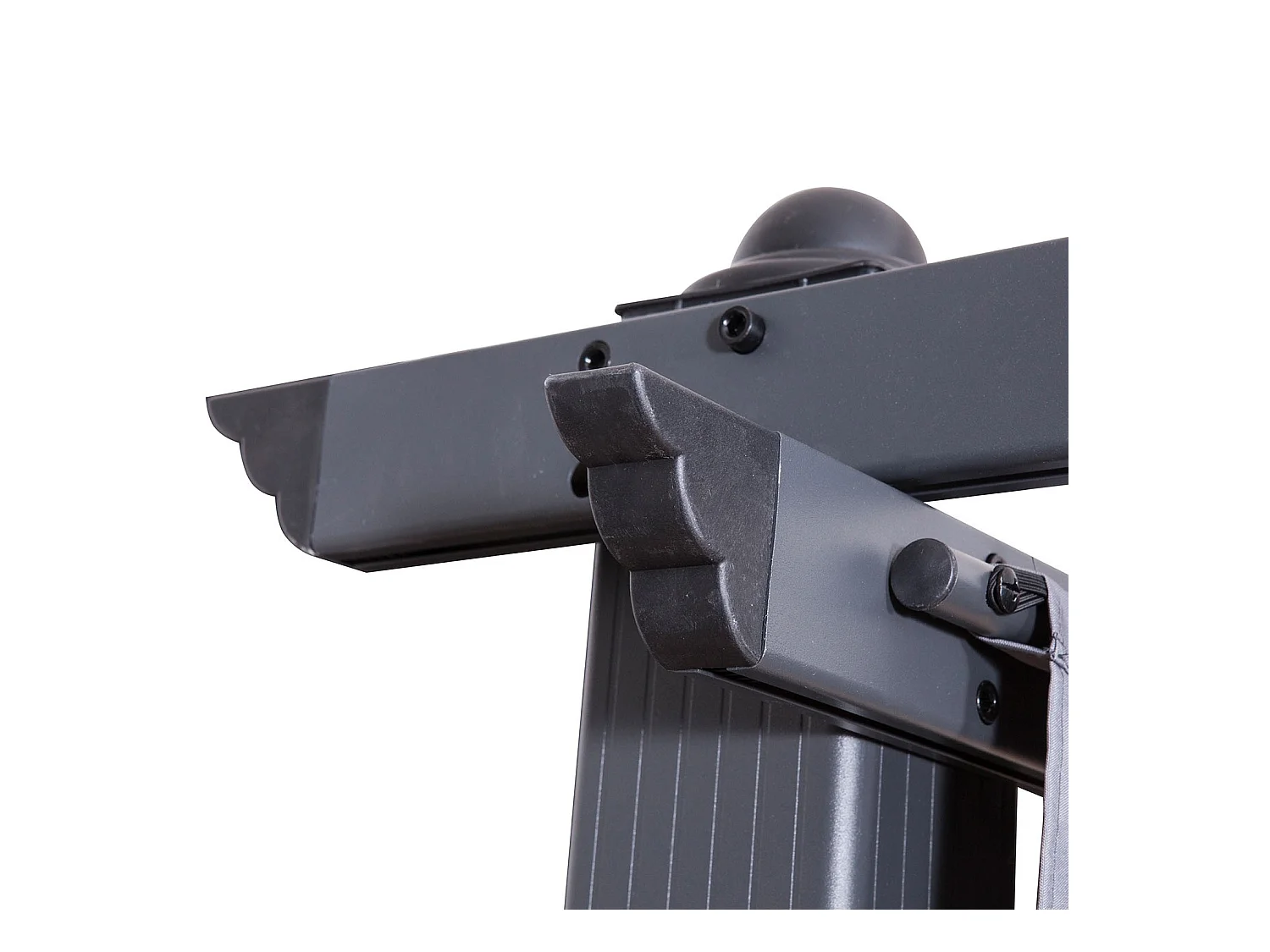 Tonnelle/Pergola aluminium 3x3m toile coulissante rétractable - Gris Ecru - HERO