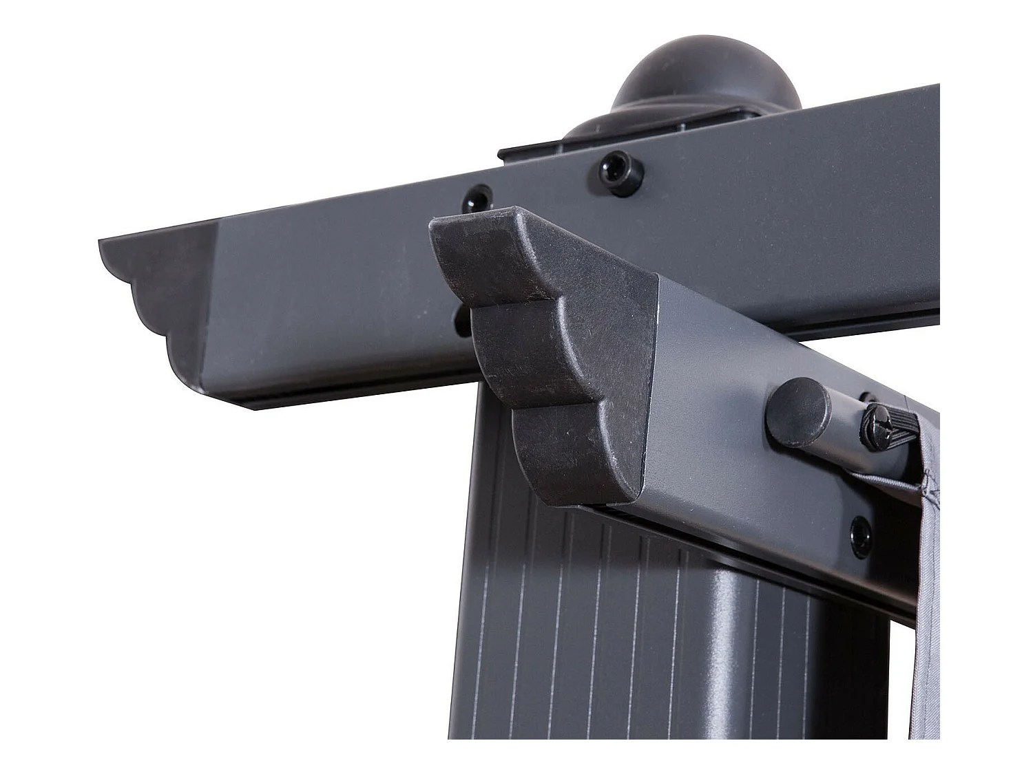 Tonnelle/Pergola aluminium 3x3m toile coulissante rétractable - Gris Taupe - HERO